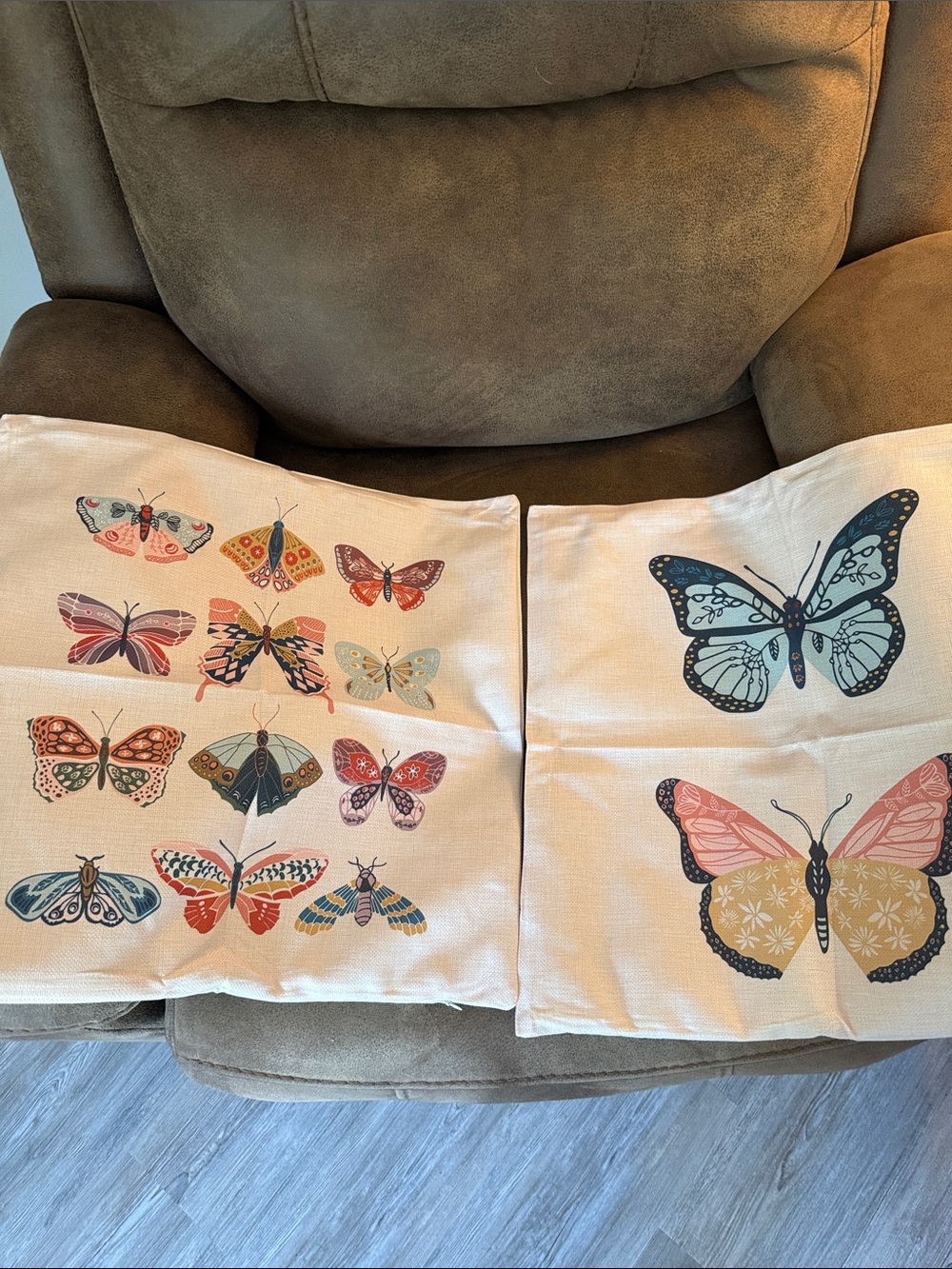 Butterfly Decorative Pillow Covers ONLY- Multicolor SET OF 2 18x18